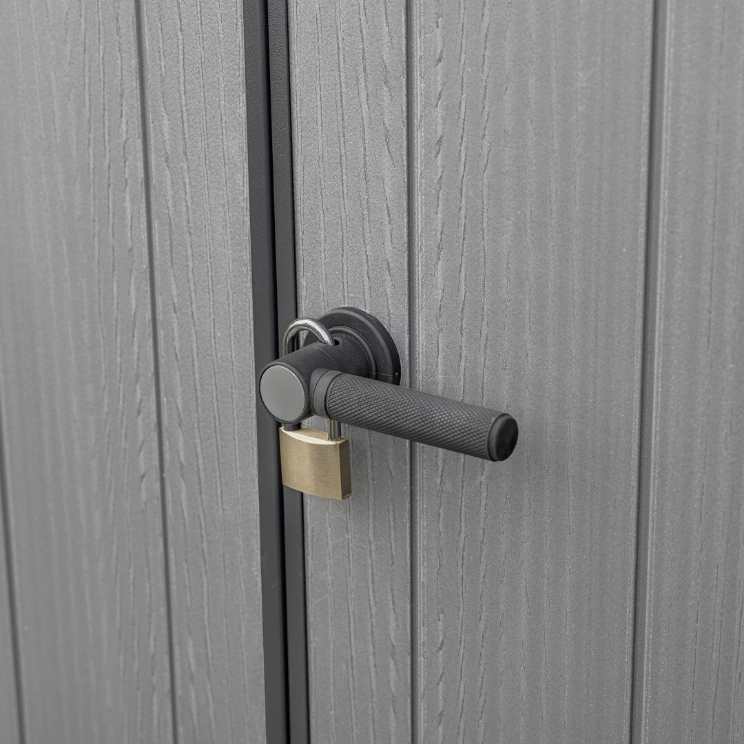 Keter Artisan 7 ft. W x 7 ft. D Pent Outdoor Garden Shed Grey 214cm W X 218cm D X 226cm H