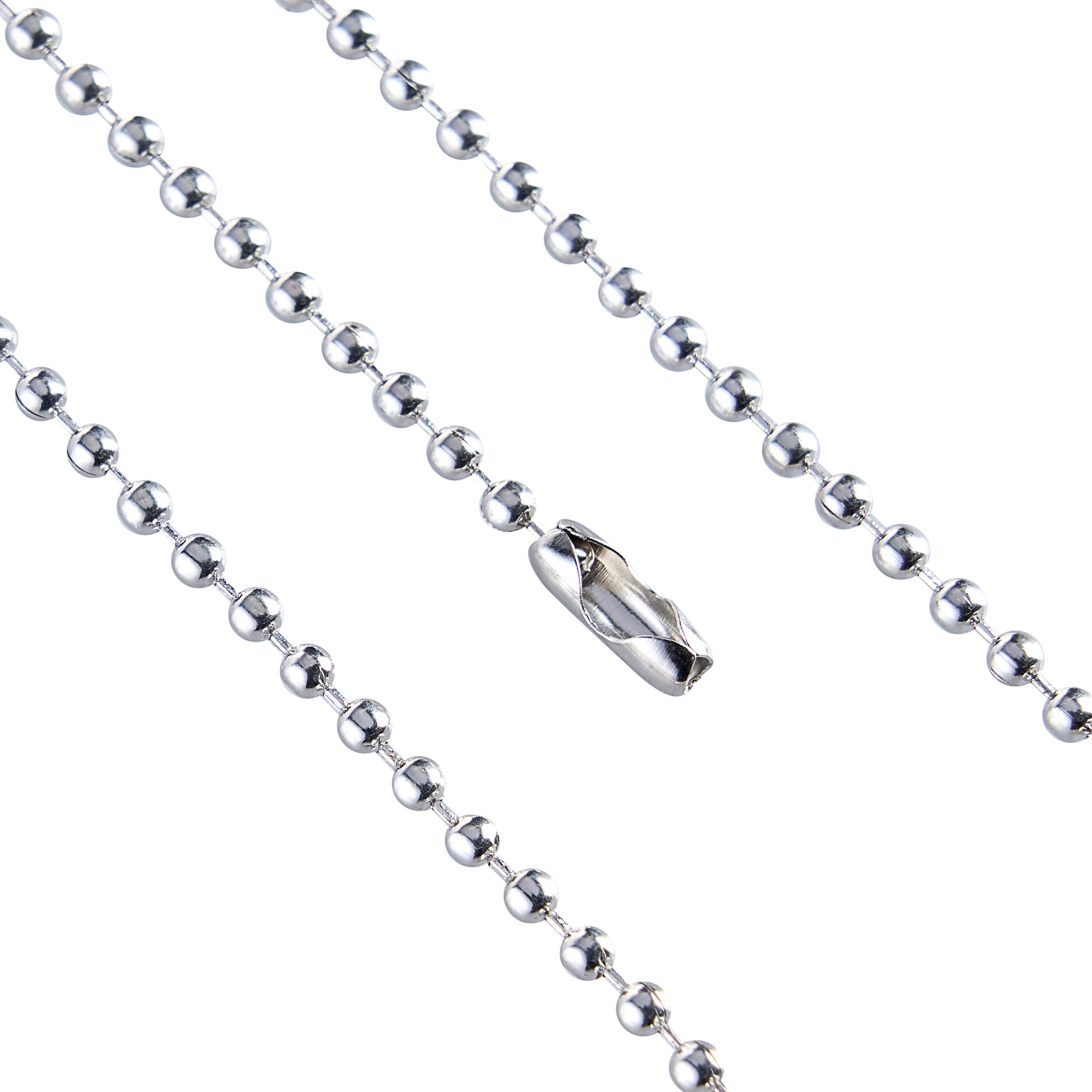 SPRINTIS 100 Unités - Chaînes sphériques avec fermeture à compression argent   2,4 mm   400 mm, métal