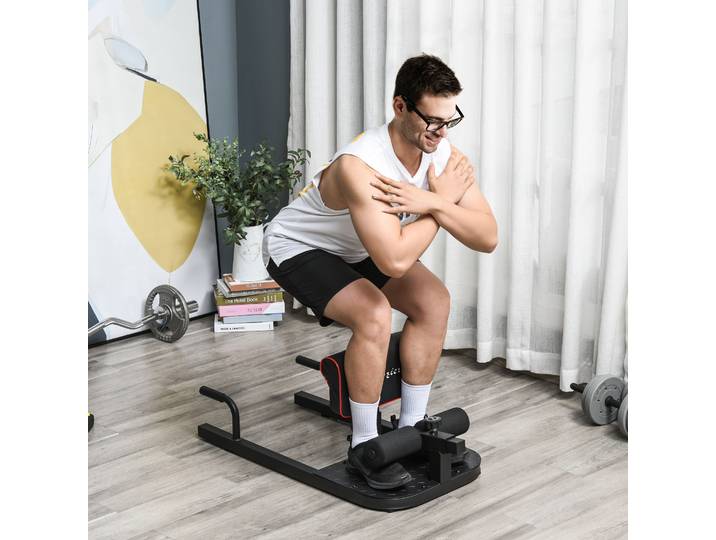 Banc à squat appareil à abdominaux acier noir