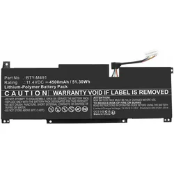 CoreParts Laptop Battery for MSI (4500 mAh), Notebook Akku, Schwarz