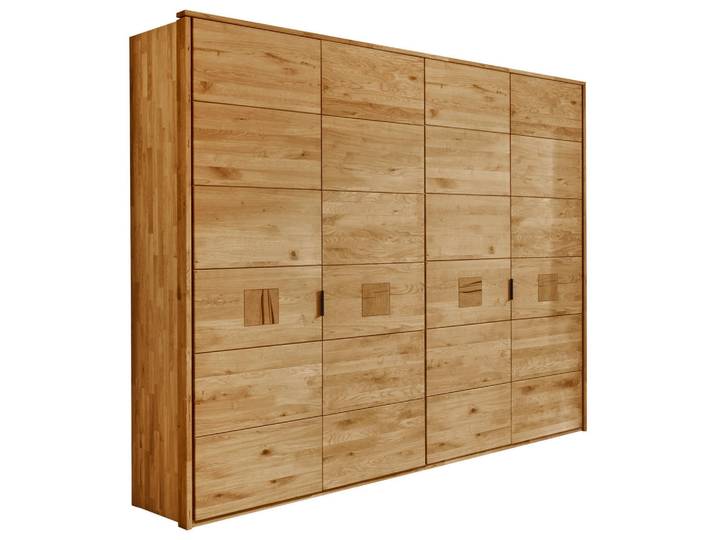 Valnatura Drehtürenschrank, Eiche, Holz, Wildeiche, massiv, 245x218.5x60.4 cm, Beimöbel erhältlich, in verschiedenen Größen erhältlich, Holzmöbel, Holzschränke, Kleiderschränke Holz