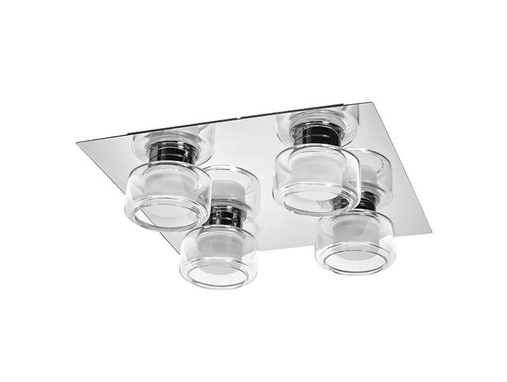 LEDVANCE ORBIS Flame Wand- und Deckenleuchte mit LED, Chrom, 22W, 1400lm, 3000/4000K, Farbtemperatur via Wandschalter einstellbar (kaltweiß und warmweiß), IP44 Schutz vor Fremdkörpern und Spritzwasser