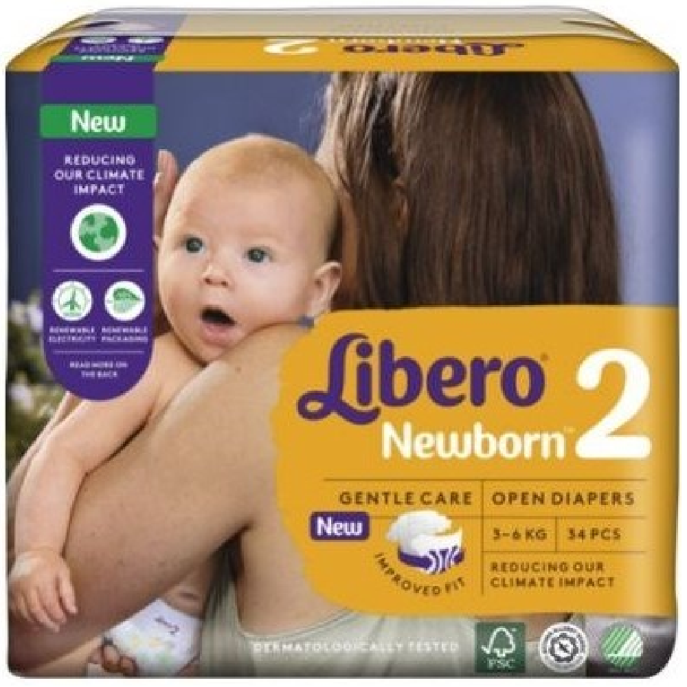 Libero Newborn Diapers 34&nbsp;un. 3-6 kg