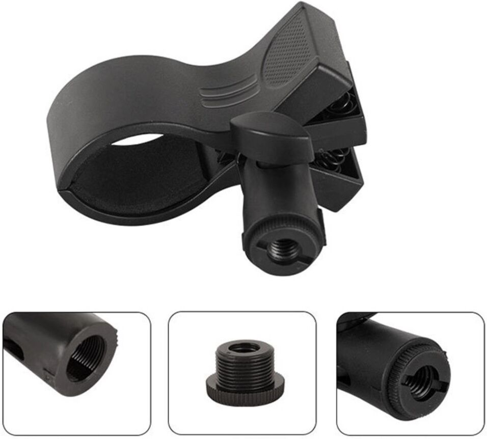 INF Clip micro grand en U - Support universel pour microphones portables filaires et sans fil, compatible avec SM58,
