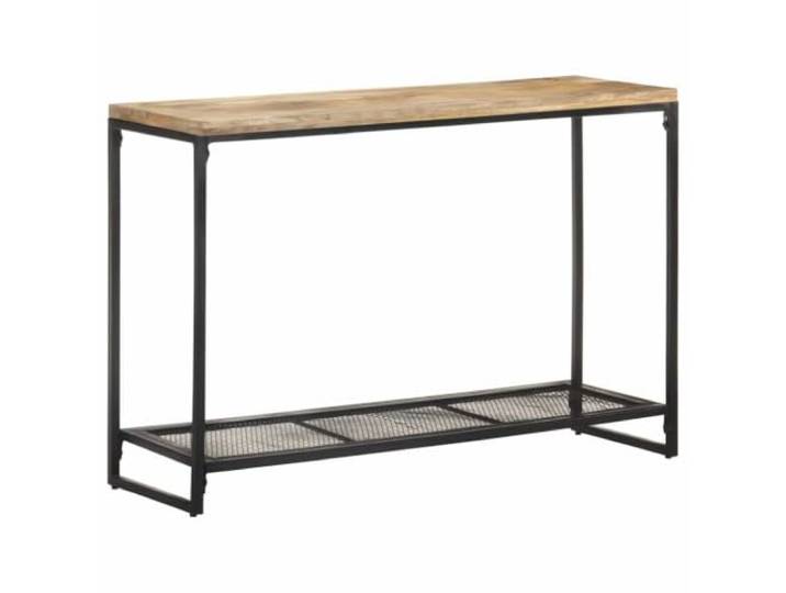 GPWERSDF Konsolentisch 110x35x75 cm Mango Massivholz Rustikal, Pulverbeschichtete Eisenbeine, 1 Regal, Strapazierfähig