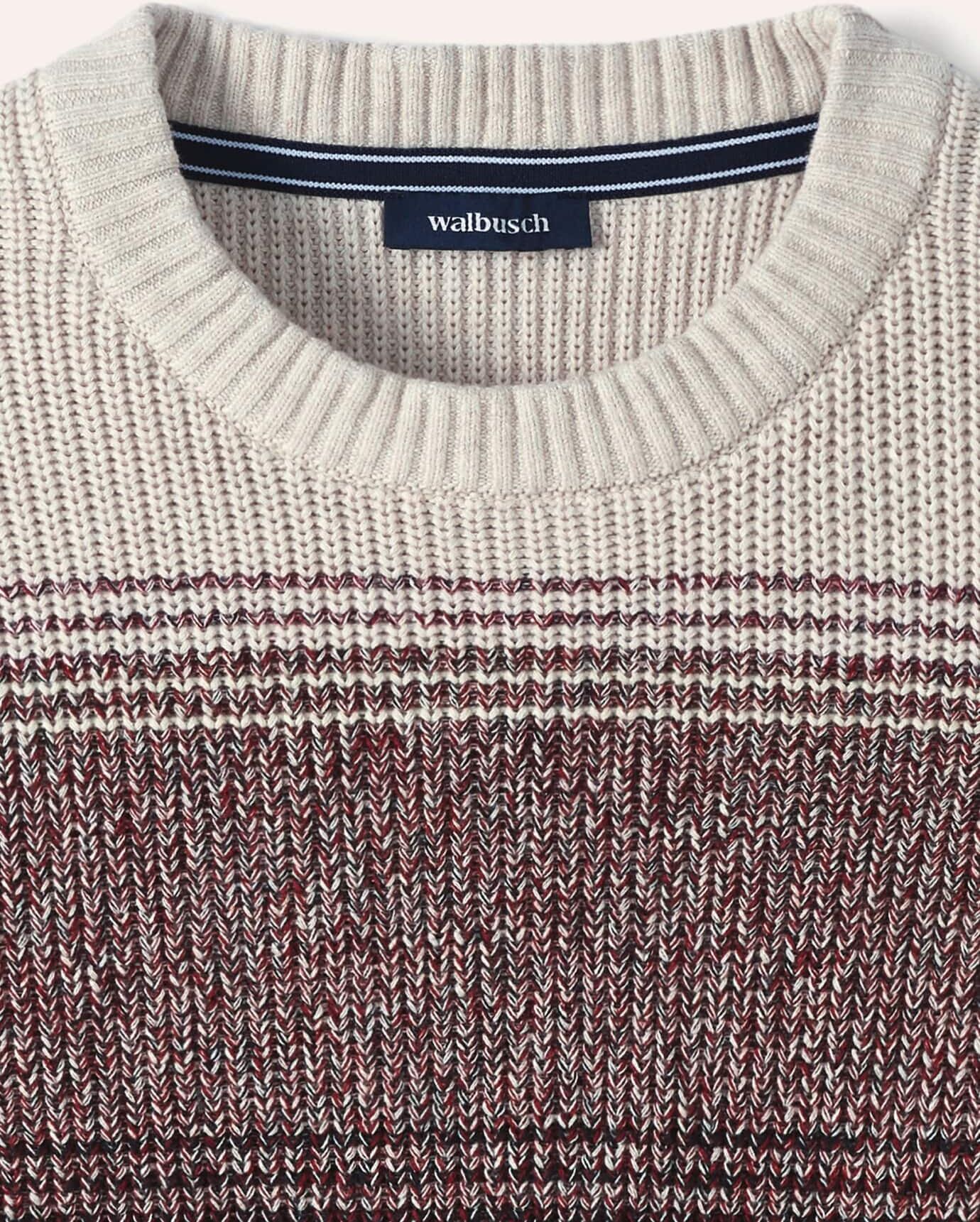 Walbusch Degradee Pullover, normale Größen, Farbe Rot, 52, weiche Baumwolle raffinierter Farbverlauf Herren