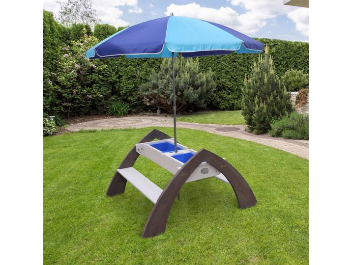 Sand- UND Wassertisch, Grau, Weiss, Kunststoff, Hemlocktanne, 119x65x98 cm, unisex, EN 71, CE, FSC 100%, Freizeit & Co, Outdoor-Spielzeug, Sandkasten-Spielzeug