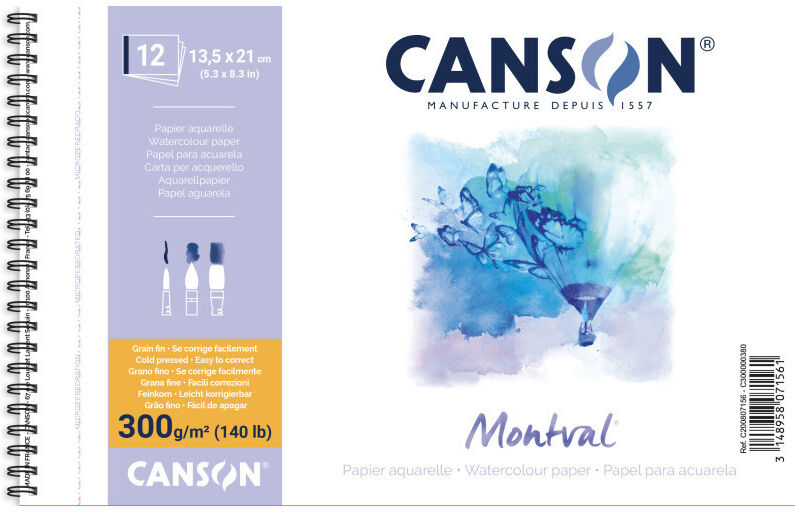 Album Spirale 12 feuilles Montval A6 300G grain fin - Canson
