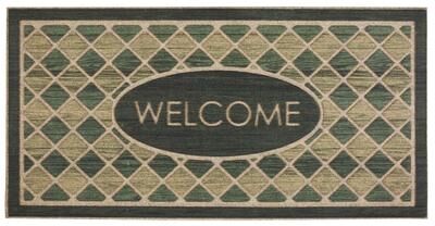 Mohawk Home Crosshatch Tile Welcome All Weather Recycled Rubber Door Mat - 2' x 4'
