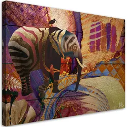 WANDBILD goldener elefant abstrakt