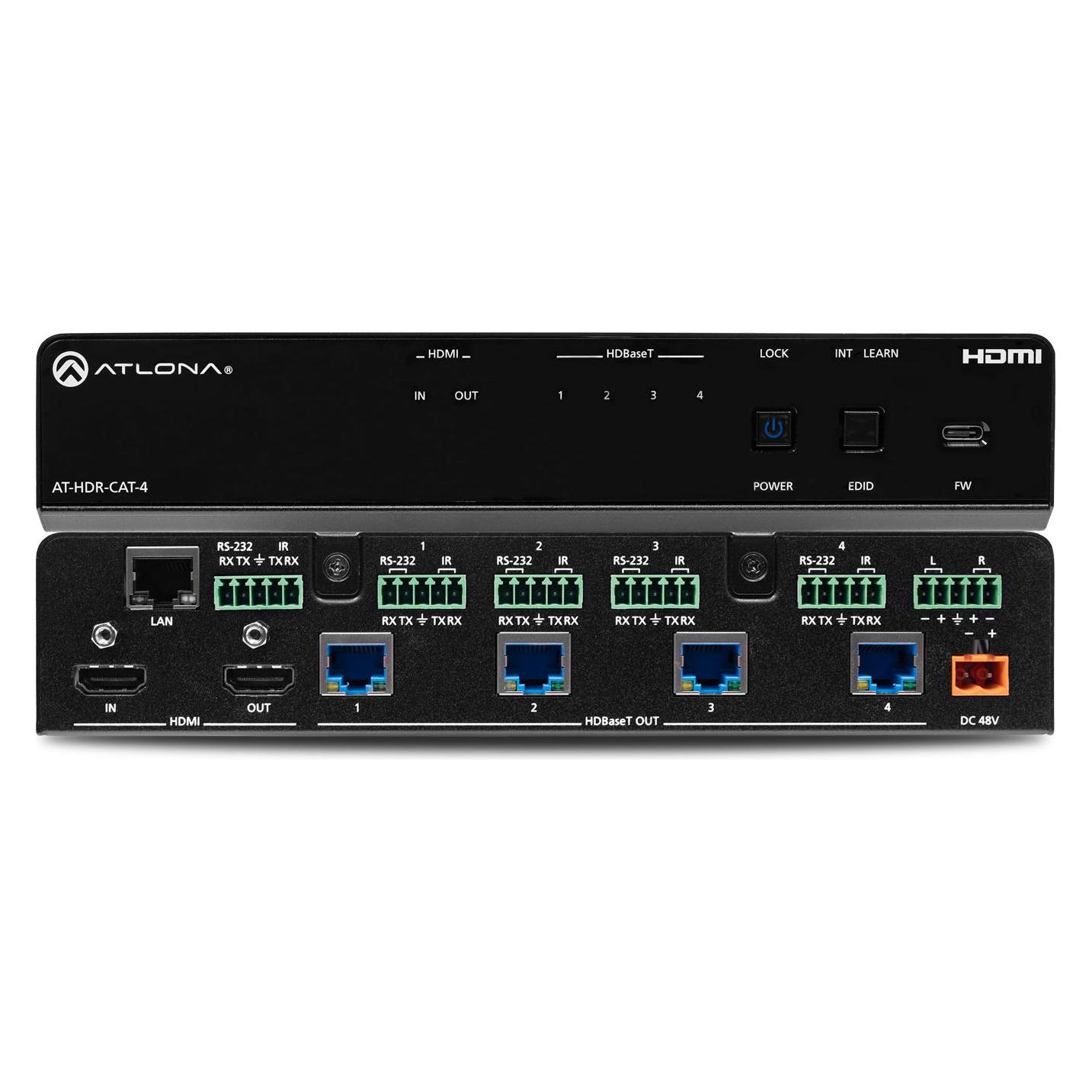 Atlona 4K/HDR HDMI 2.0b HDBaseT HDMI 1 X 4 Distribution Amplifier (AT-HDR-CAT-4)