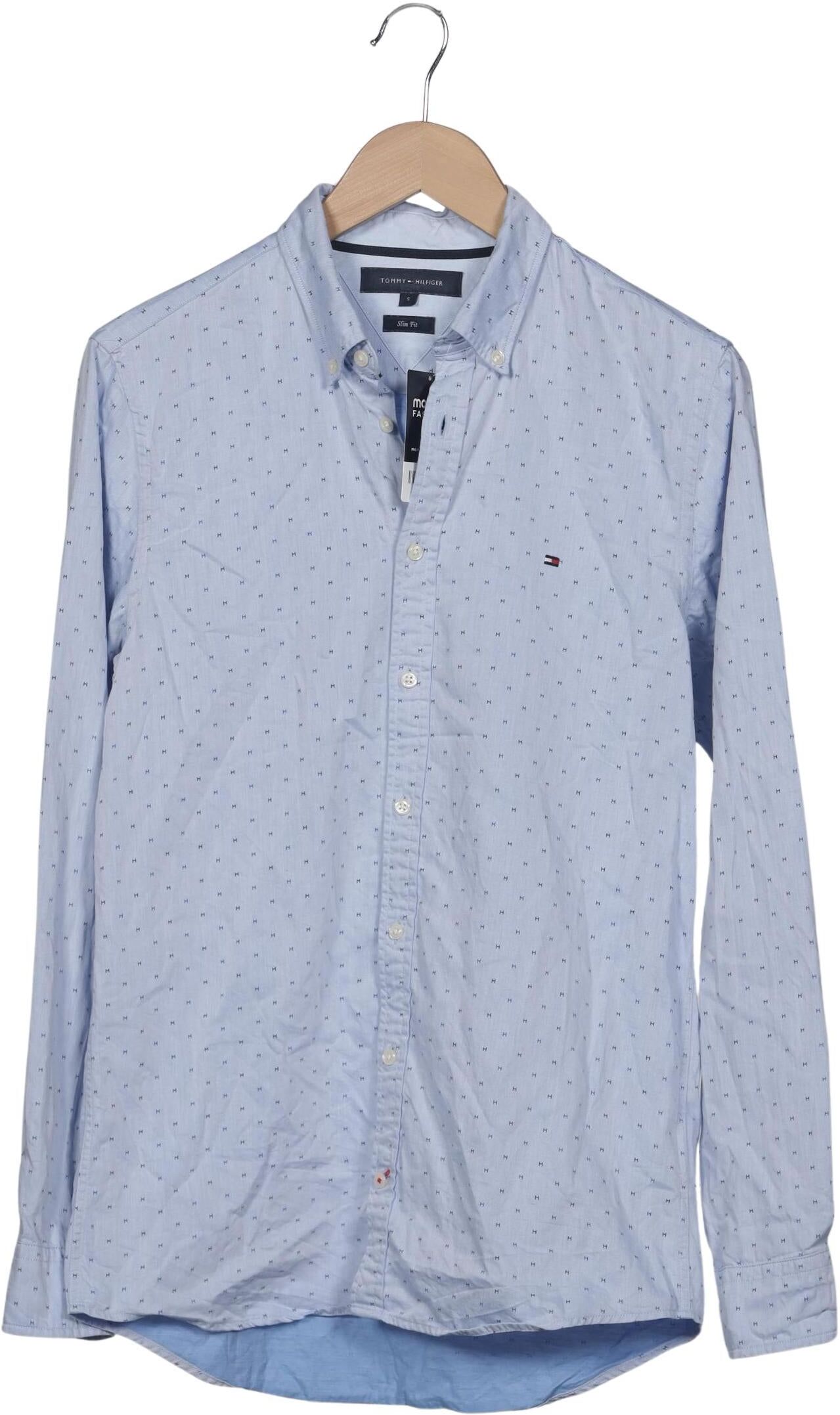 Tommy Hilfiger Herren Hemd, Hellblau, Gr. S, Baumwolle - Second Hand