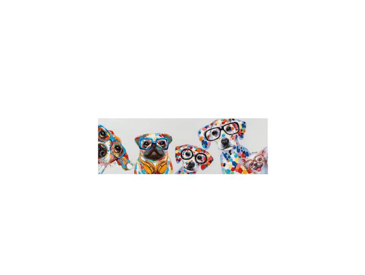 Handgemaltes Bild „Süße Hundebande“ 50 x 150 cm Multicolor Crea Collection