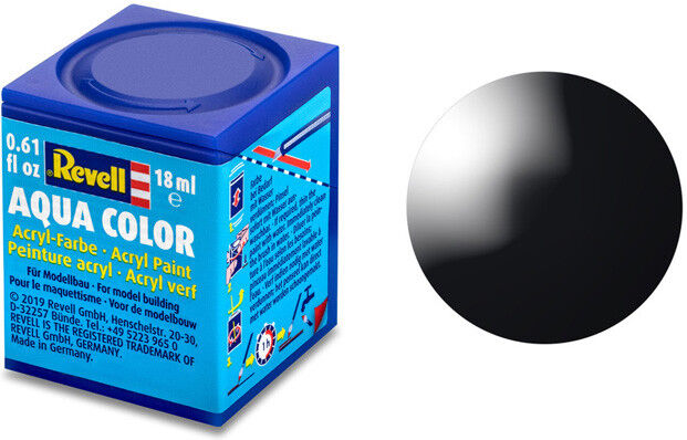 Aqua Color 07 (RAL 9005) Noir Brillant 18 ml - Revell
