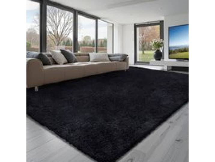 VEVOR Hochflor Teppich 3048x2438 mm, flauschiger Teppich mit dreilagigem Material, 35 mm Florhöhe, für Wohnzimmer, Schlafzimmer, Loungebereich, fusselfrei und weich, pflegeleicht, Schwarz