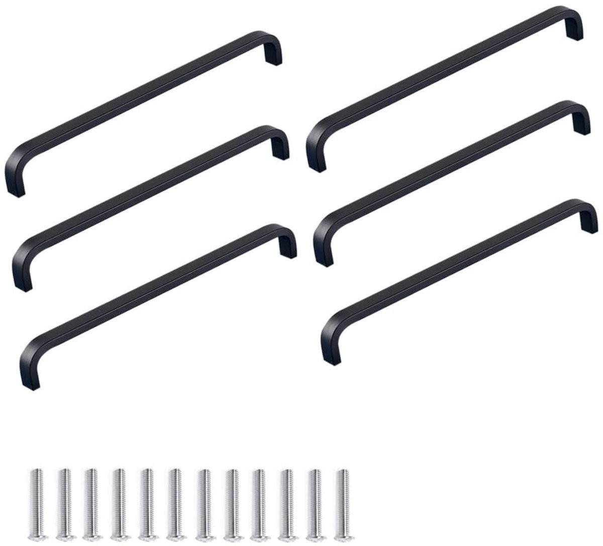 Store_8 Aluminium Lade Knoppen Zwart Modern Design 192mm Afstand