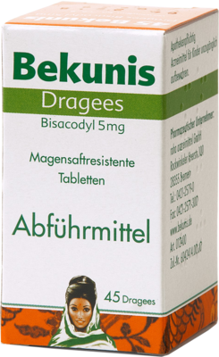 Hansa Naturheilmittel GmbH BEKUNIS Dragees Bisacodyl 5 mg magensaftres.Tabl. 45 St 04512010