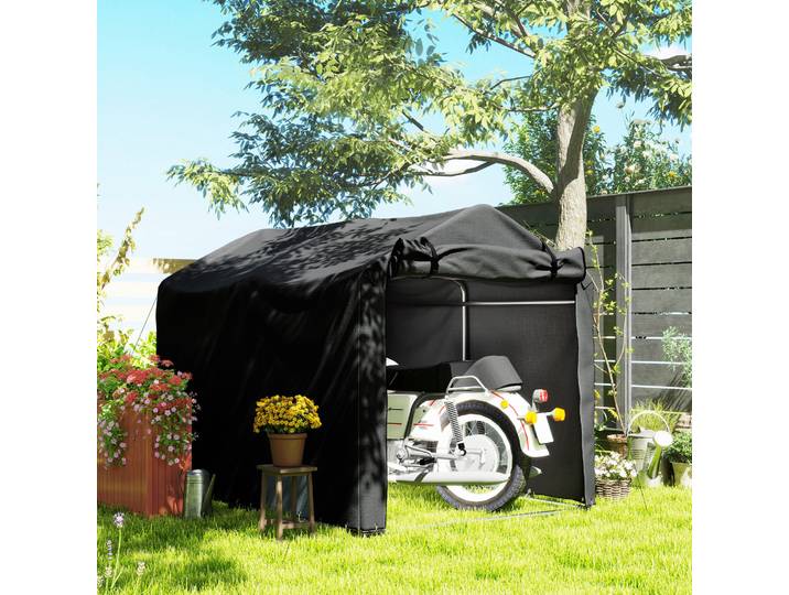 Outsunny Tente Garage Imperméable UV 220x157x165cm Noir