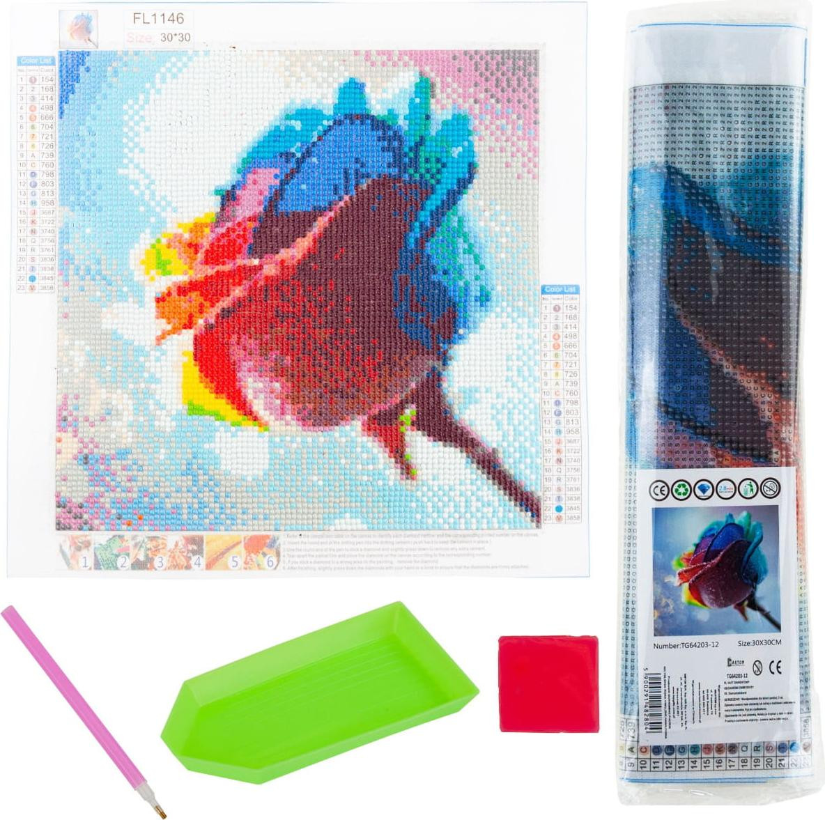 Martom Diamantmozaïek Regenboogroos 5D