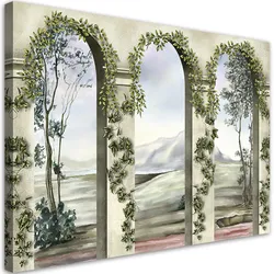 WANDBILD Säulen und Bögen mit Efeu 90x60cm
