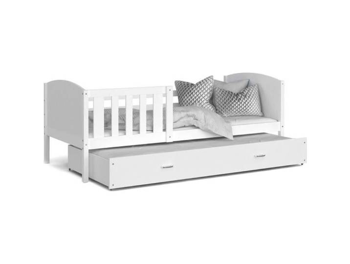 Lit Gigogne Tomy 90x190 matelas inclus Blanc - blanc