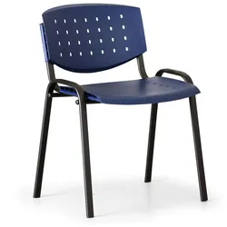 Kunststoffstuhl TONY, blau, Konstruktion schwarz
