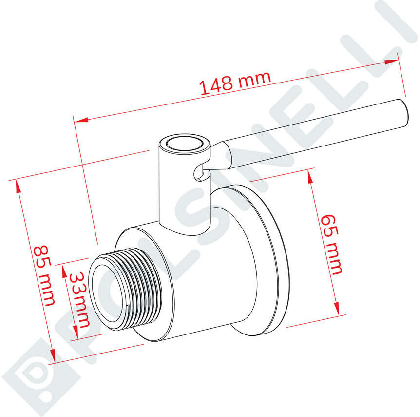 Polsinelli Vanne à boule inox 1" M x Garolla 40