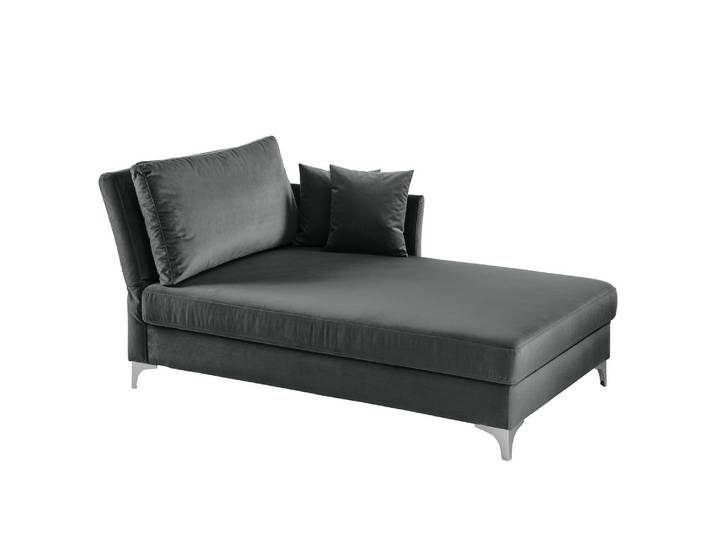 Recamiere Hillarys I Grau/Grau Bettkasten: Holzwerkstoff Sitzrahmen: Massivholz Fichte 101 x 44 x 220cm Ausrichtung links Glamour