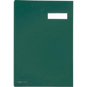 Pagna Unterschriftenmappe 24191-33, A4, 20 Fächer, Hartpappe mit Leineneinband, grün