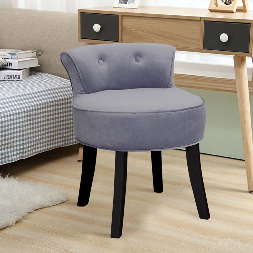 Fernleaf Joie Accent Stool Grey/Black 62cm H X 49cm W X 49cm D