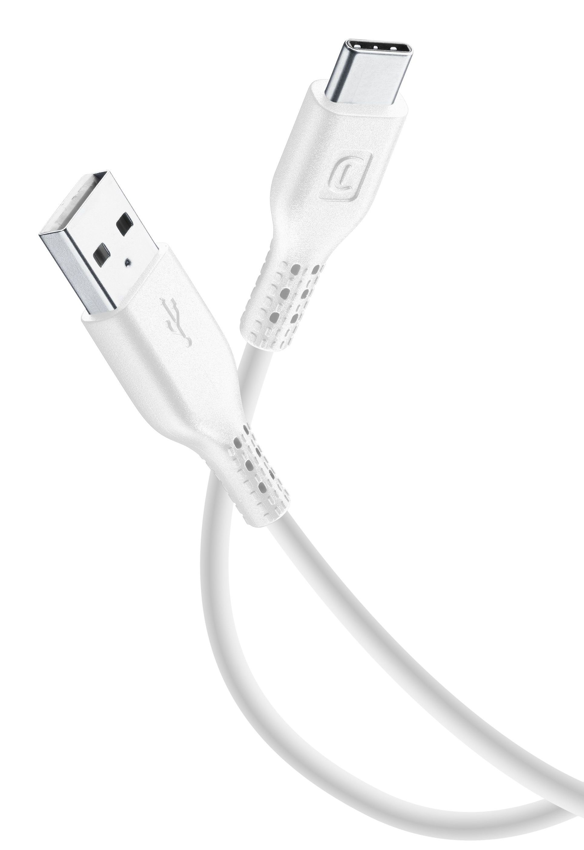 Cellular Line USB A auf USB C bis 15 W 2 m Power Cable (Weiß) USBDATACUSBC2MW