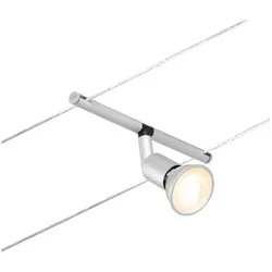 Paulmann Seilsystem-Einzelspot SALT, 12V DC, GU5.3 max. 10W, Kunststoff / Metall, Chrom matt / Chrom PAUL-94443