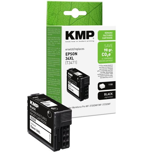 KMP E222X Tintenpatrone schwarz kompatibel mit Epson T3471