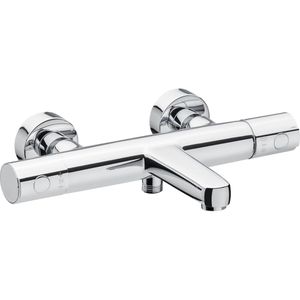 Cornat Badewannenarmatur Derval, aus Messing, mit Thermostat, zur Aufputz-Montage, verchromt