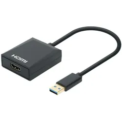 Manhattan 1080p USB-A auf HDMI-Adapter, Video Adapter, Schwarz