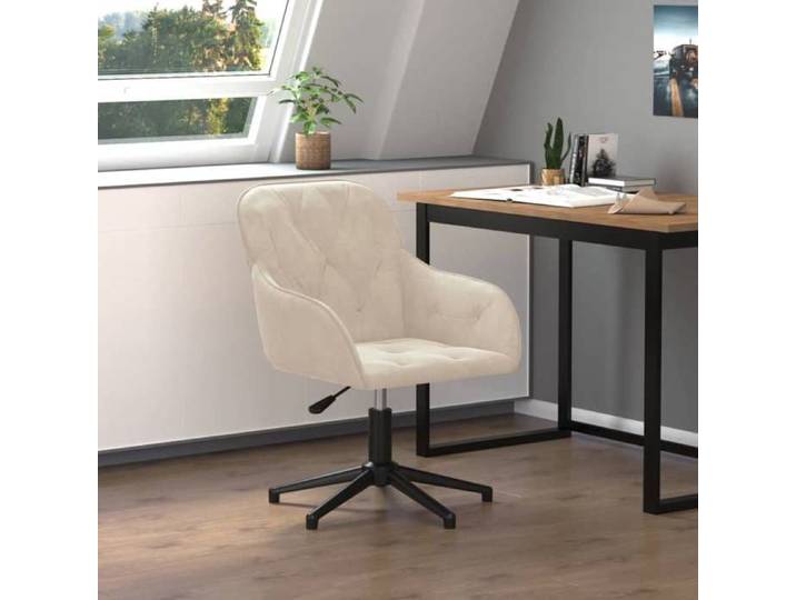 Nouveau Chaise pivotante de bureau Crème Velours，Fauteuil Gaming réglable 56 x 61 5 x 80 cm BELLE C94898167