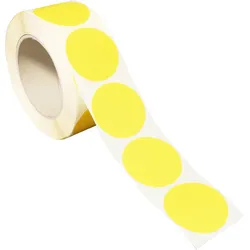 SPRINTIS Klebepunkte 40 mm, gelb, 1000 Stück Markierungspunkte selbstklebend auf Rolle, Punkte Aufkleber aus Papier für Büro und Lager
