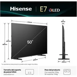 Hisense 50E7Q (50", QLED, 4K), TV, Schwarz