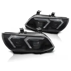 3D Xenon LED Tagfahrlicht Scheinwerferset passend für BMW 3er Coupe/Cabrio E92/E93 LCI 10-13 schwarz