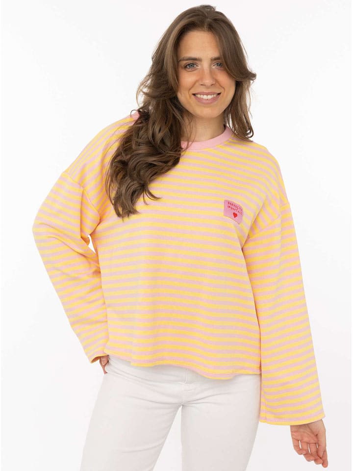 Zwillingsherz Longsleeve "Perfectly Imperfect" in Rosa/ Gelb - onesize