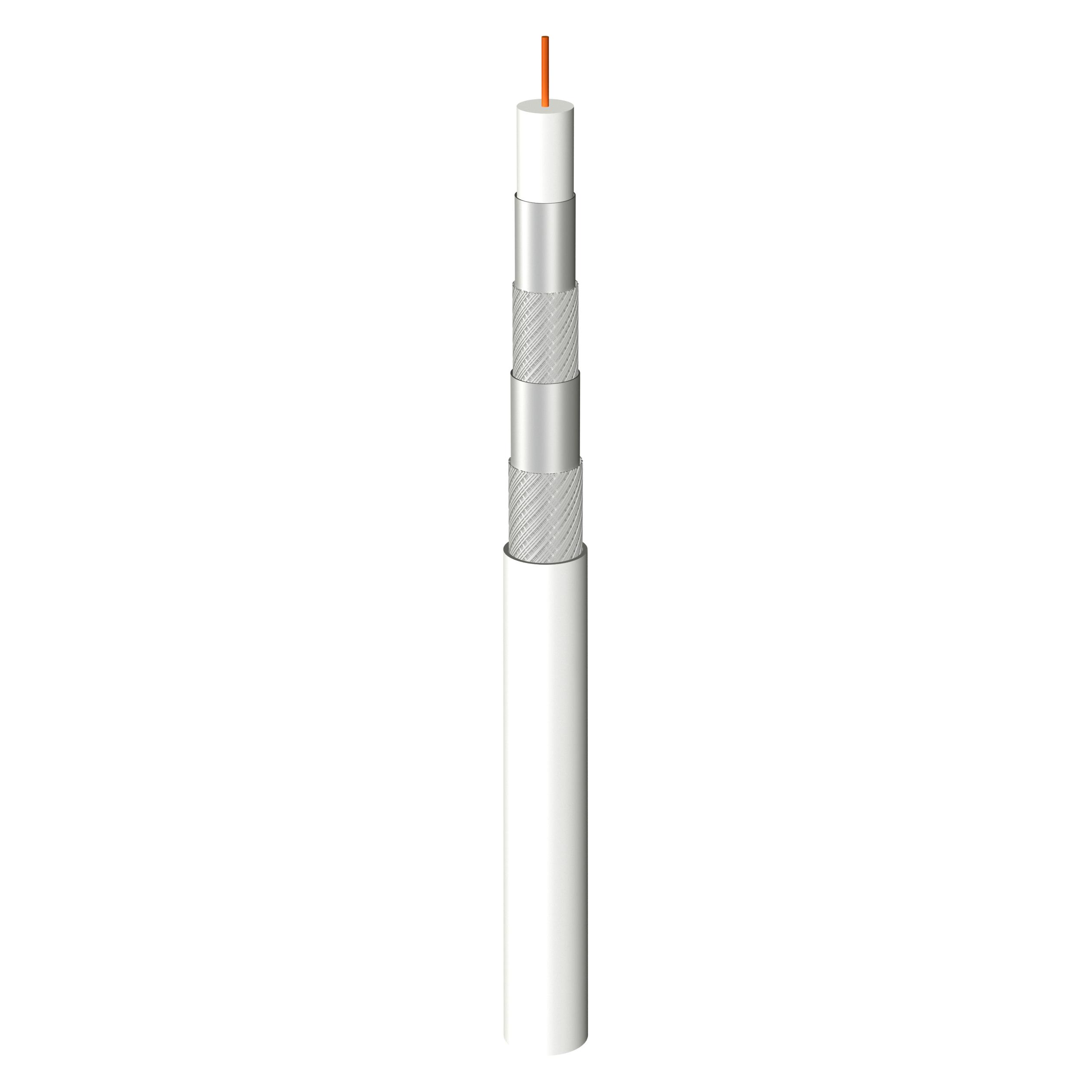 Megasat 100148 Koaxialkabel 50 m F Weiss (110 dB, SAT Kabel) (100148)