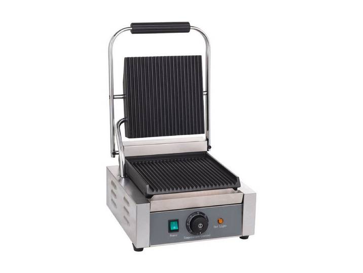 GastroHero Kontaktgrill Elektro Kontaktgrill gerillt 1,8 kW Edelstahl, 1800 W, AISI 430 Edelstahl, integrierter Überhitzungsschutz
