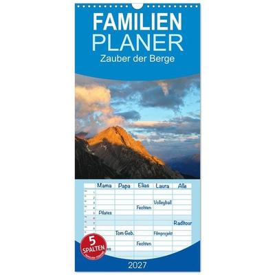 Familienplaner 2027 - Zauber der Berge mit 5 Spalten (Wandkalender, 21 x 45 cm) CALVENDO