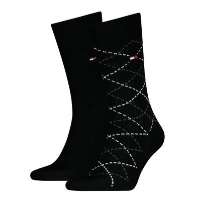 Socken TOMMY HILFIGER, Herren, Gr. 43-46, schwarz, Obermaterial: 85% Baumwolle, 14% Polyamid, 1% sonstige Fasern, Socken Socken
