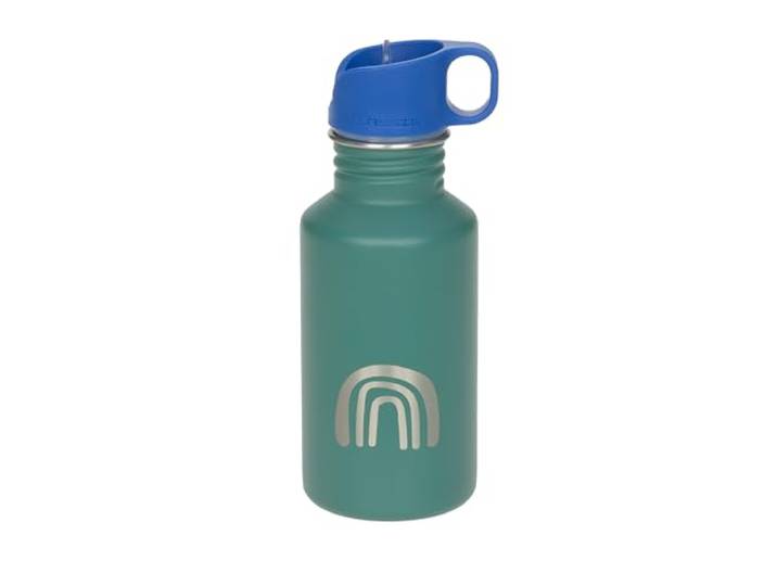 LÄSSIG Kinder Trinkflasche Edelstahl 500 ml Little Gang Rainbow Green