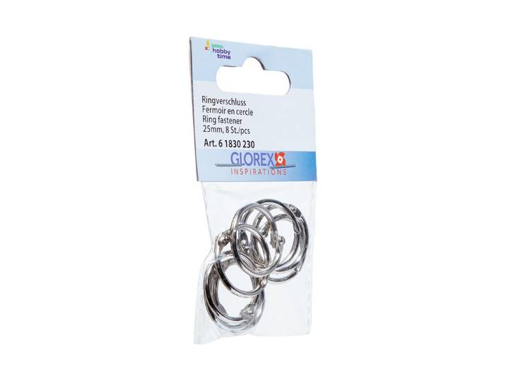 Glorex Ringverschluss Eisen 25 mm 8 Stück