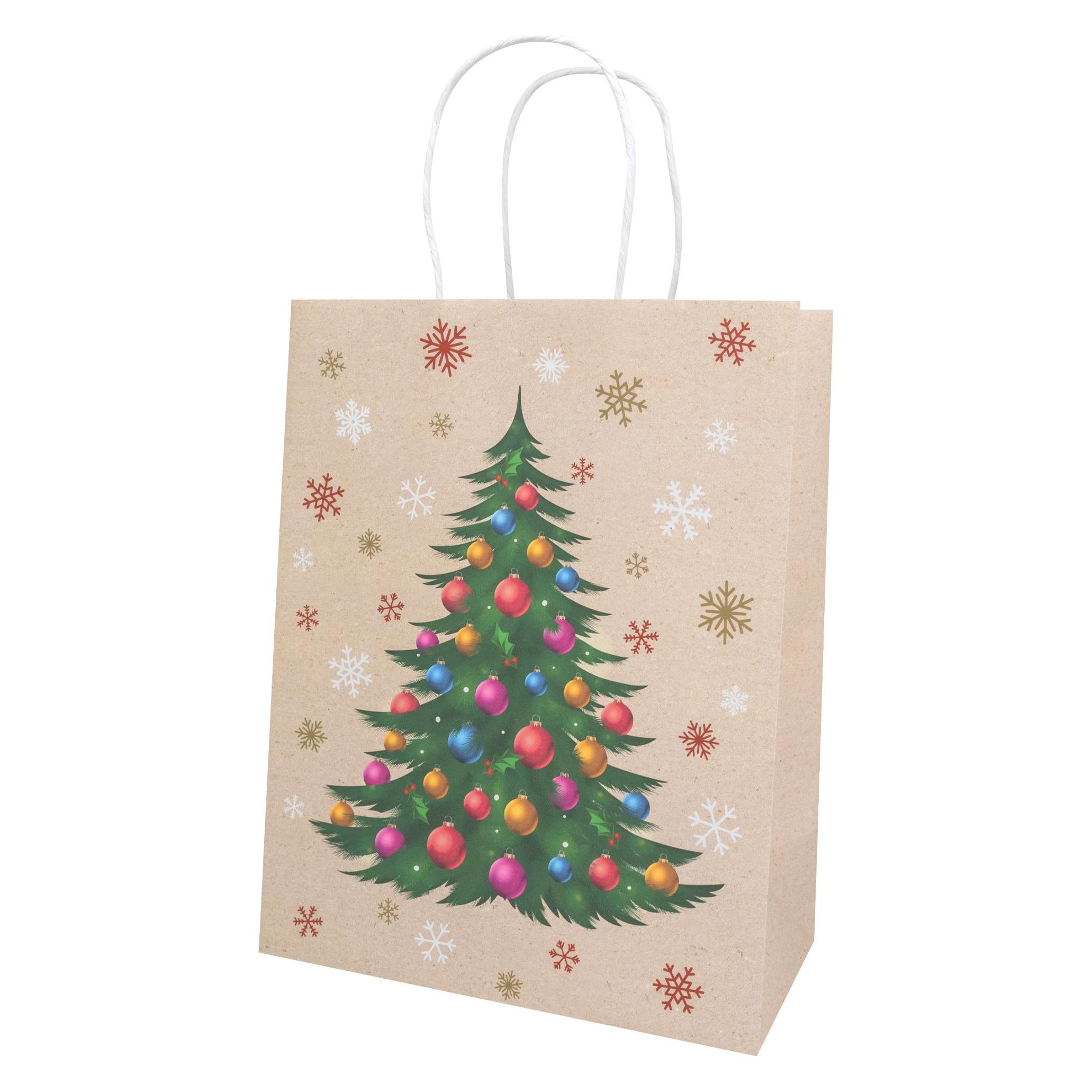 Idena Geschenktasche Weihnachten Tannenbaum mehrfarbig 25x33x12cm (49467027)