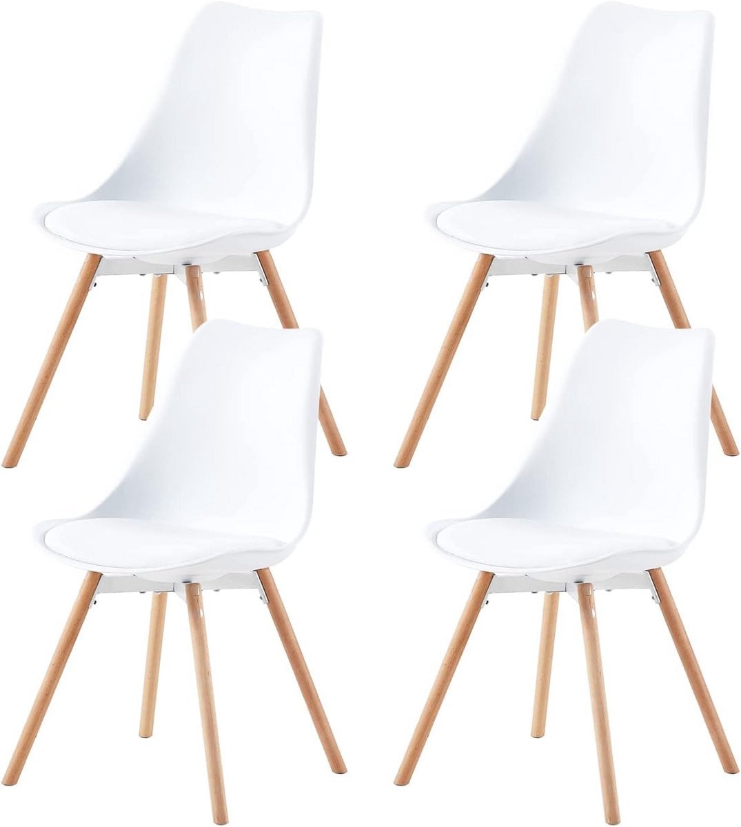 Set van 4 extra comfortabele en stevige eetkamerstoelen