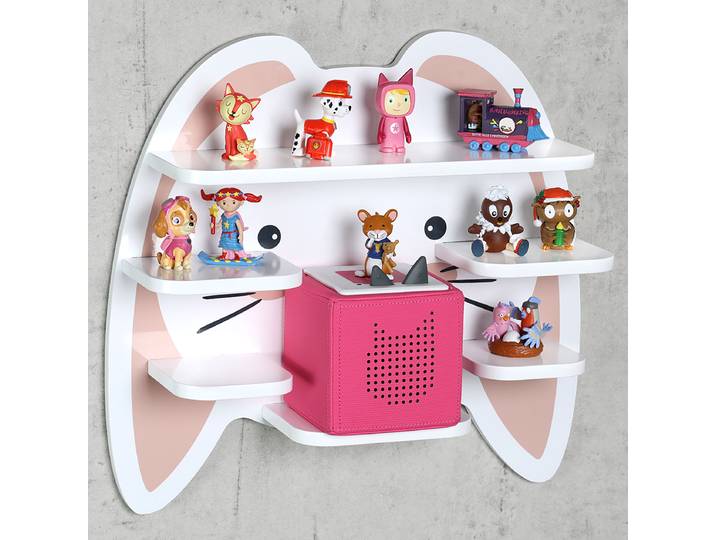 Étagère murale Lapin 45 x 42 x 12cm Rose foncé/Gris