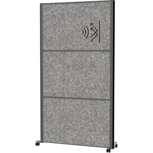 Maul Maul Stellwand  connecto 9601189 Mobil, auf Rollen, Akustik-Trennwand, aus Vlies, dunkelgrau, 100 x 182 cm